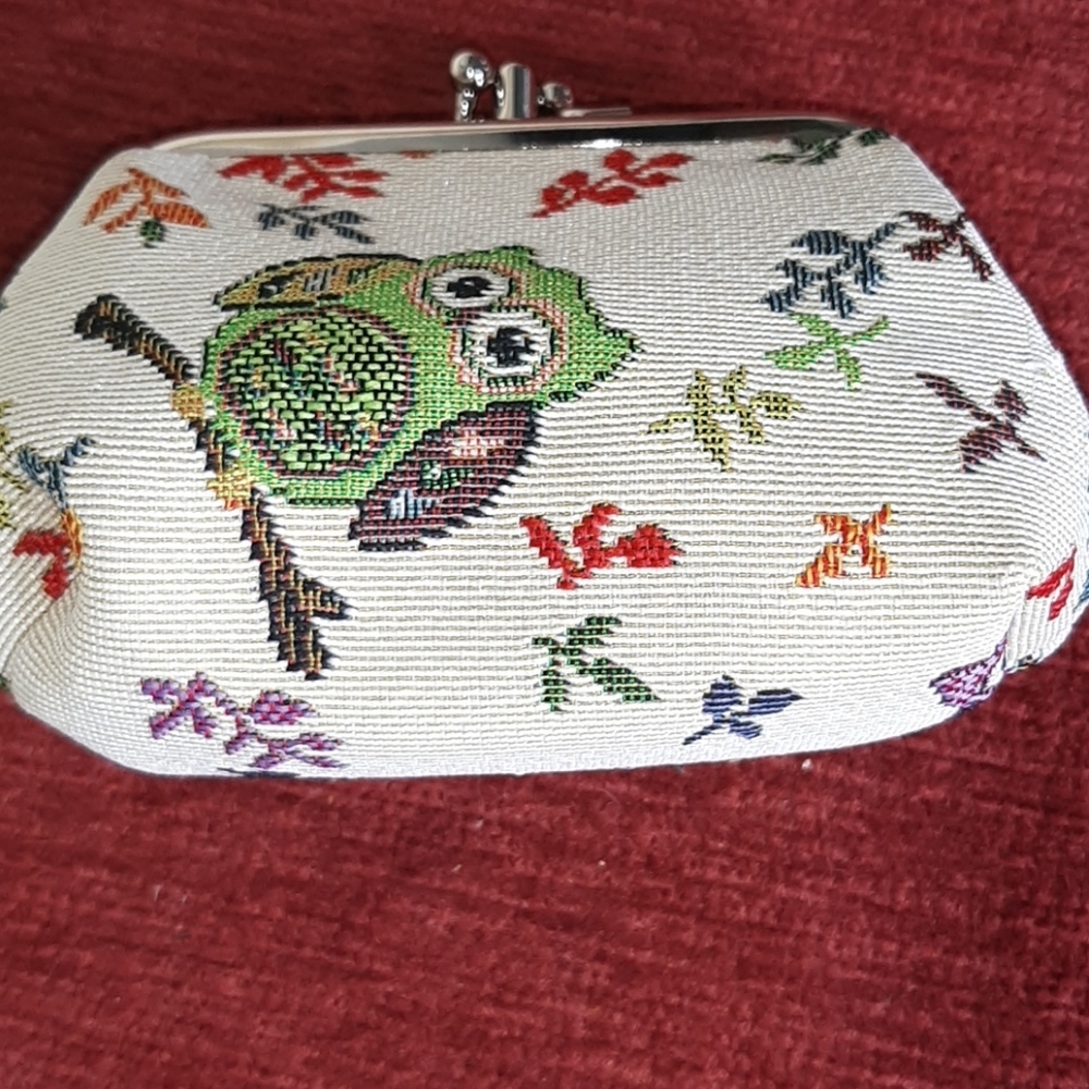 Signare owl fabric change purse